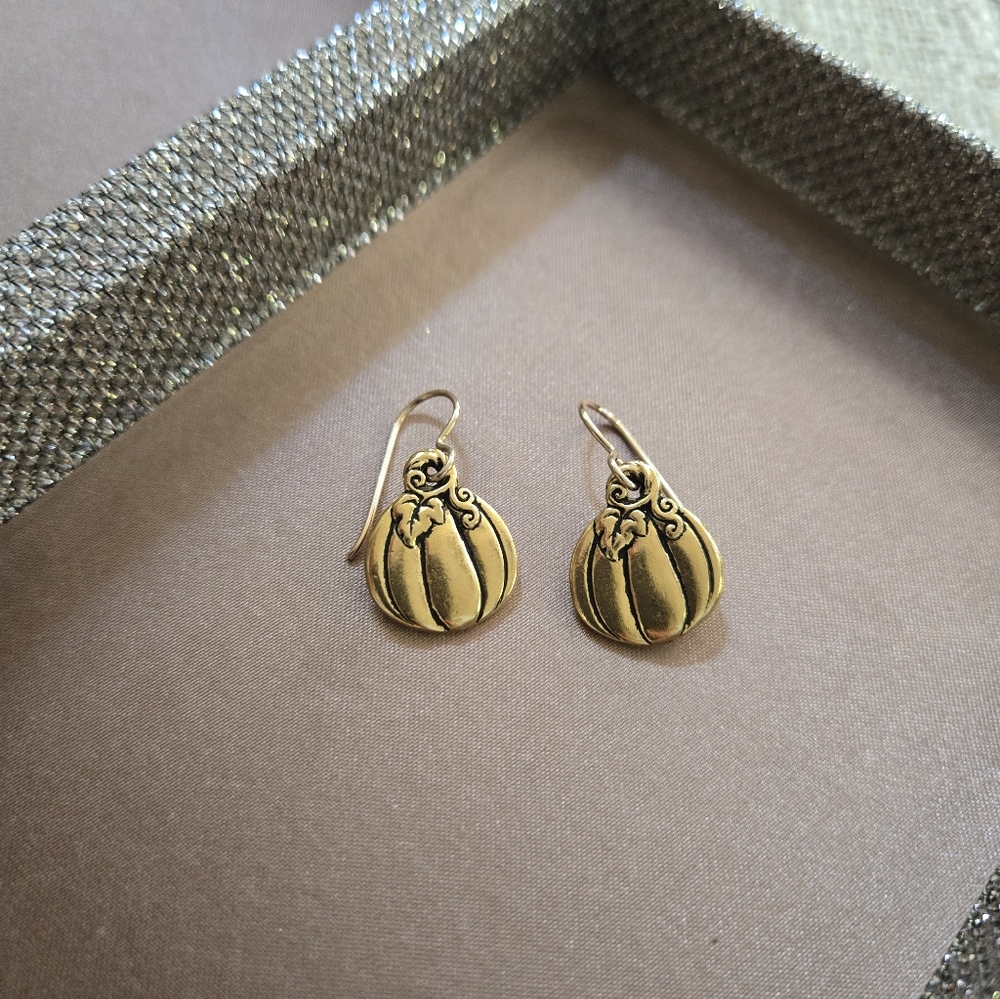 Gold Plated Pumpkin Earrings